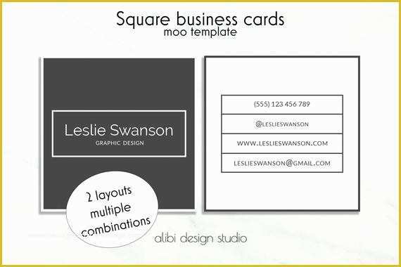 Square Business Card Template Free Of Items Similar to Square Business Card Design Square