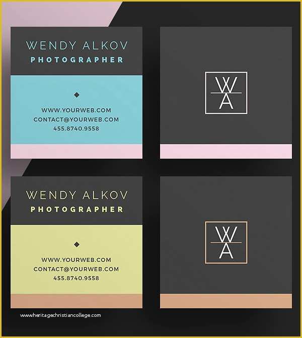 Square Business Card Template Free Of Mini Square Business Card Psd Templates Design