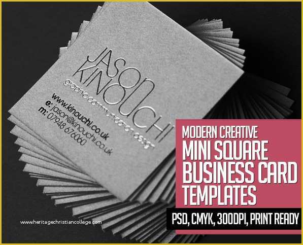 Square Business Card Template Free Of Mini Square Business Card Psd Templates Design