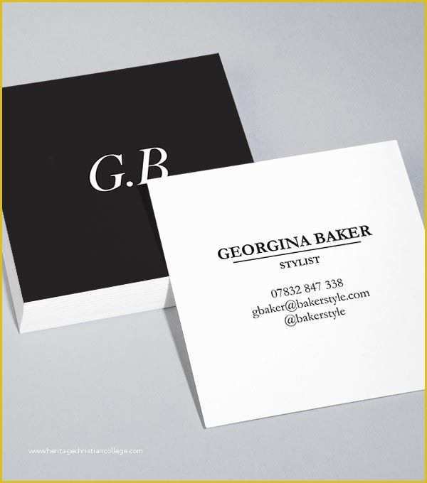 Square Business Card Template Free Of Square Business Card Designs Sharp Contrast