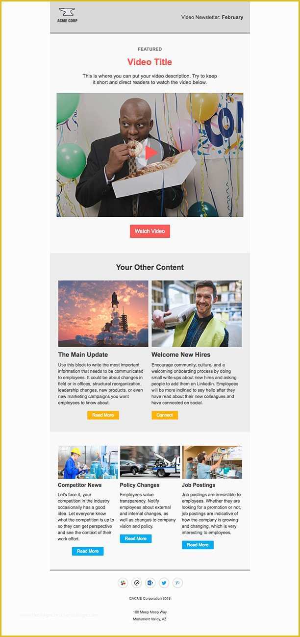 Staff Newsletter Templates Free Of 5 Internal Newsletter Templates for Outlook that Employees