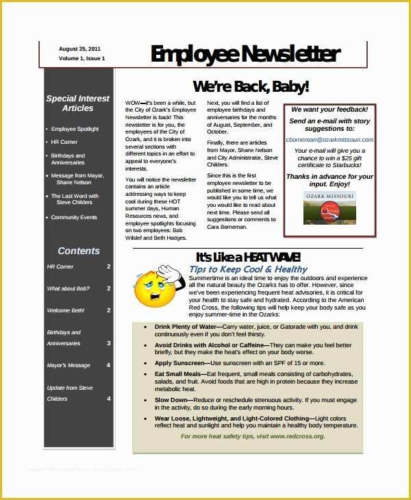 Staff Newsletter Templates Free Of 8 Corporate Newsletter Templates
