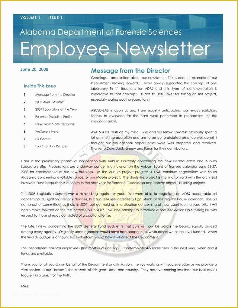Staff Newsletter Templates Free Of 9 Sample Employee Newsletter Templates Free Pdf format