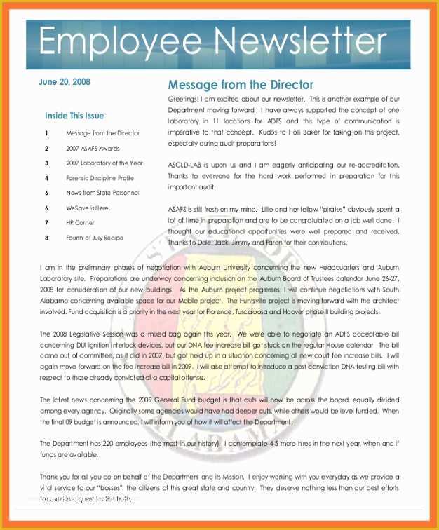 Staff Newsletter Templates Free Of Free Employee Newsletter Templates Employee Newsletter