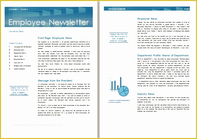 Staff Newsletter Templates Free Of Ms Word Employee Newsletter Template