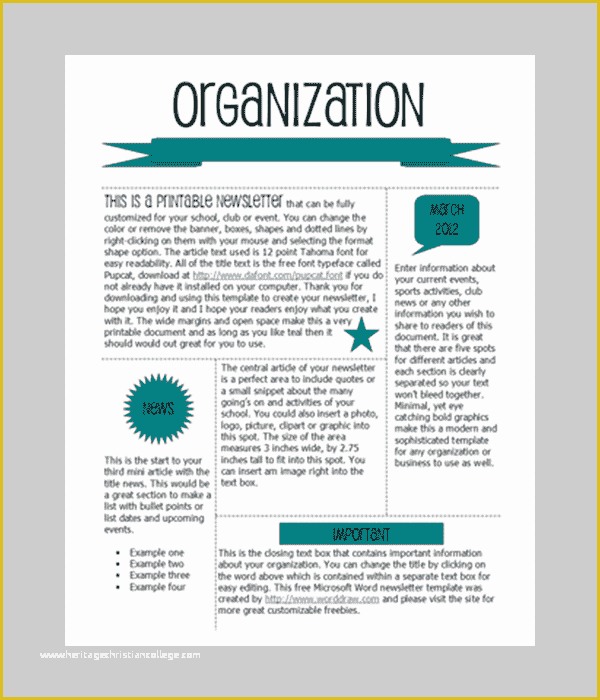 Staff Newsletter Templates Free Of Word Newsletter Template – 31 Free Printable Microsoft