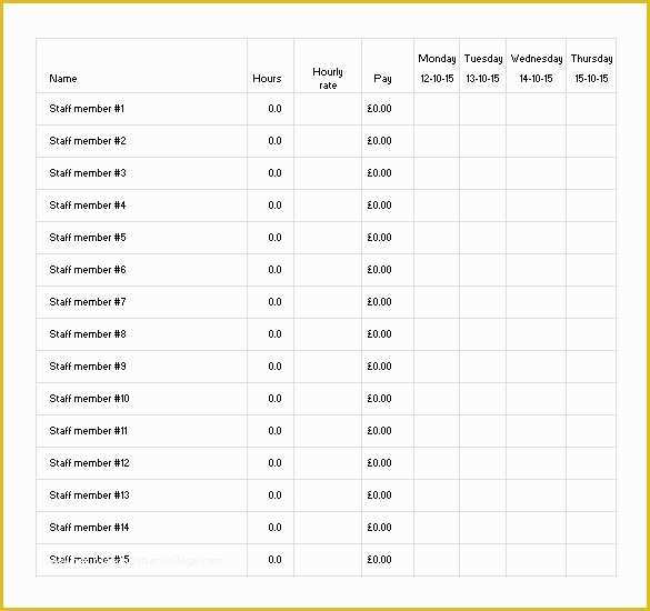 Staffing Template Excel Free Of 6 Staff Schedule Templates Doc Pdf Excel