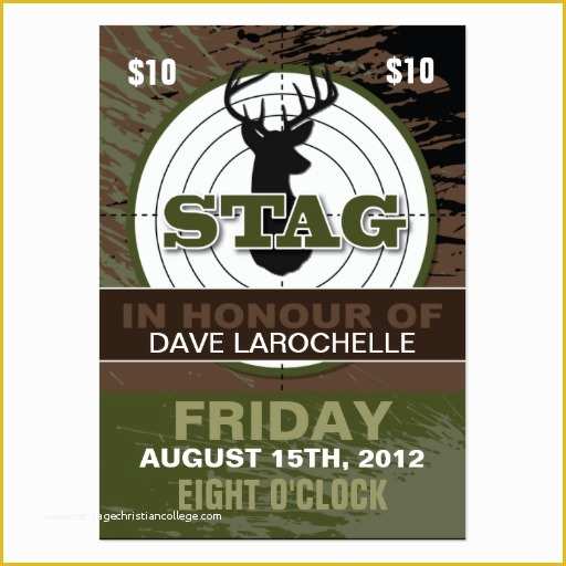 Stag Tickets Template Free Of Bachelor Stag Tickets Business Card Template