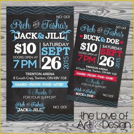 Stag Tickets Template Free Of Printed Raffle Buck and Doe Tickets Jack and Jill Tickets