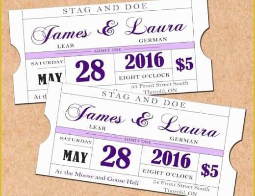 Stag Tickets Template Free Of Purple Printable Stag and Doe Tickets