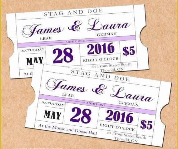 Stag Tickets Template Free Of Purple Printable Stag and Doe Tickets