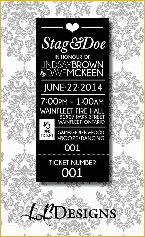 Stag Tickets Template Free Of Stag &amp; Doe Ticket Simple Tear Ticket by Lindsaybrowndesigns