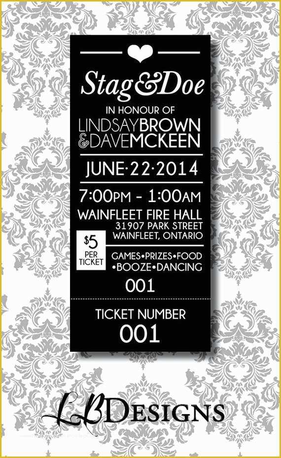 Stag Tickets Template Free Of Stag & Doe Ticket Simple Tear Ticket by Lindsaybrowndesigns