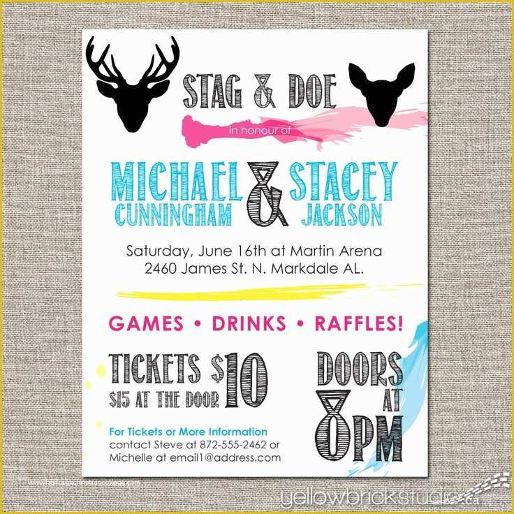 Stag Tickets Template Free Of Stag and Doe Invite Idea Wedding Stag &amp; Doe