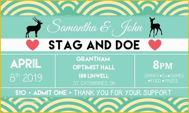 Stag Tickets Template Free Of Stag and Doe Invite Wording Viewletter Co