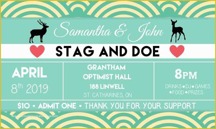 Stag Tickets Template Free Of Stag and Doe Invite Wording Viewletter Co