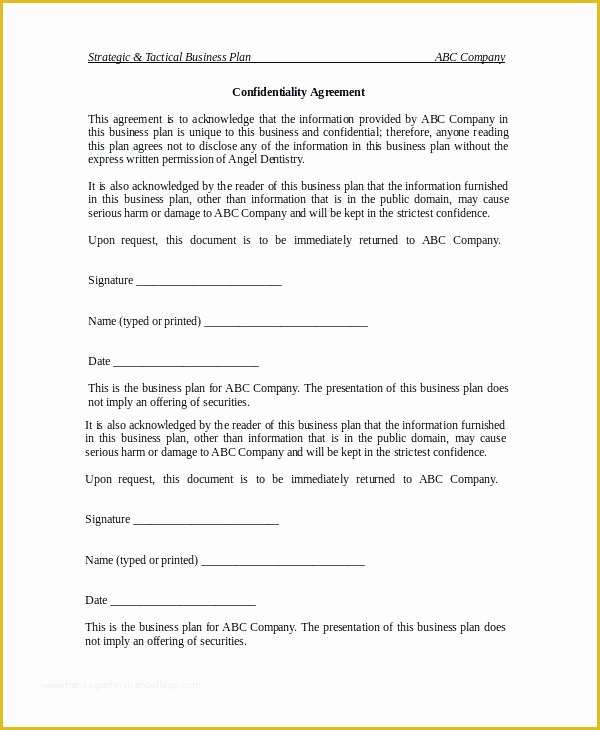 Standard Nda Template Free Of Confidentiality Agreement Free Template Download with