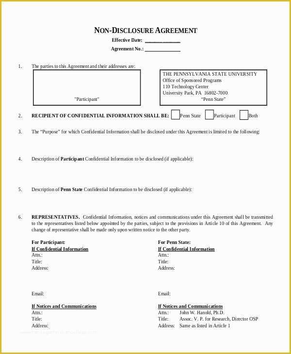 Standard Nda Template Free Of Free Non Disclosure Agreement form – 10 Free Word Pdf