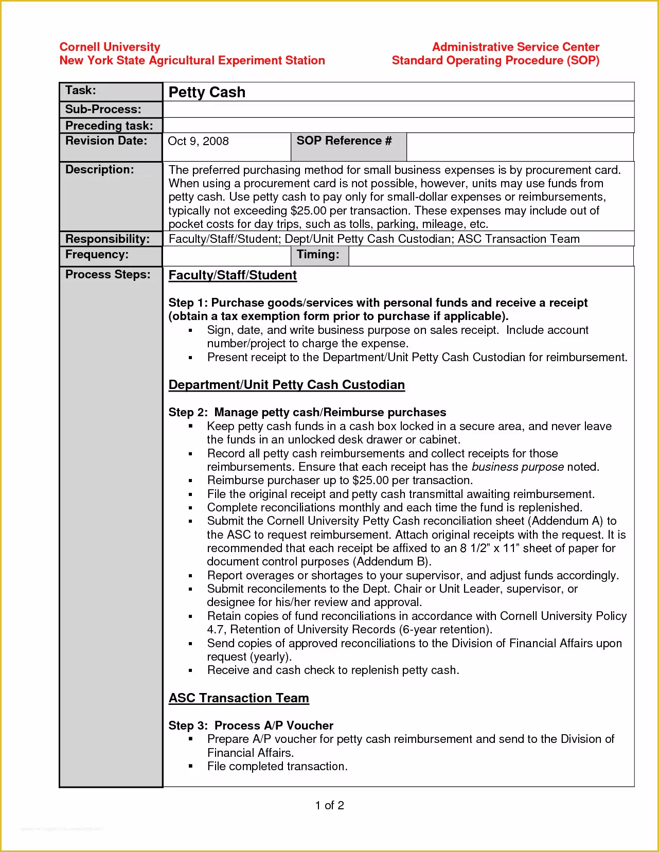 Standard Operating Procedure Template Free Of 10 Standard Operating Procedure Template