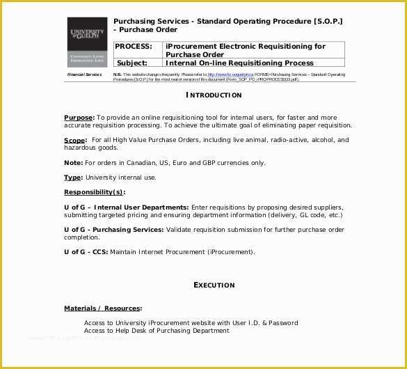 Standard Operating Procedure Template Free Of 13 Standard Operating Procedure Templates Pdf Doc