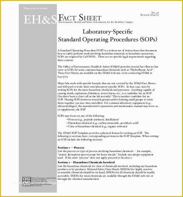 Standard Operating Procedure Template Free Of 26 Best Restaurant Standard Operating Procedures Manual