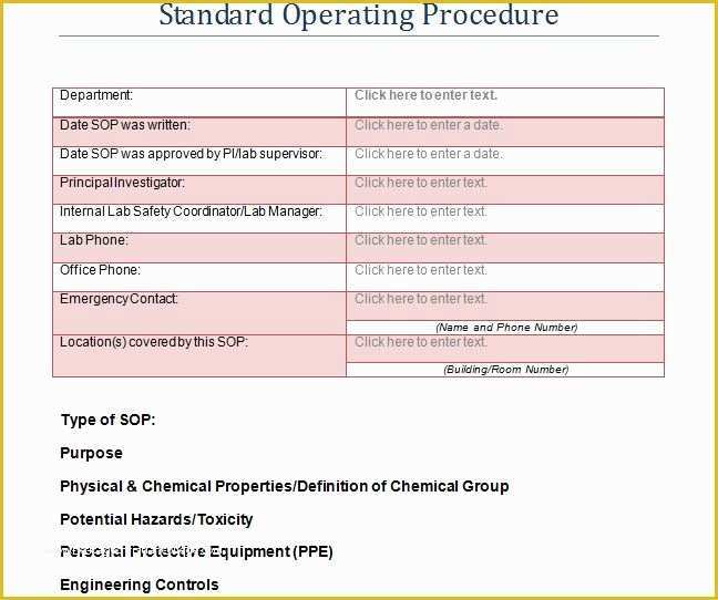 Standard Operating Procedure Template Free Of 37 Best Standard Operating Procedure sop Templates