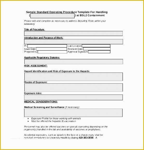 Standard Operating Procedure Template Free Of 6 Standard Operating Procedure sop Templates
