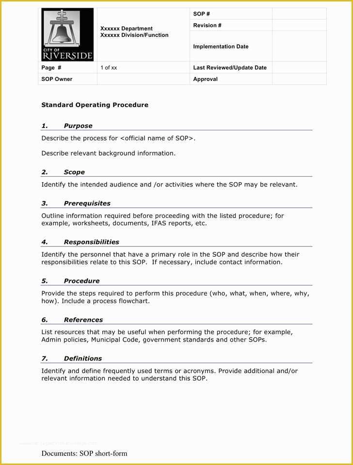 Standard Operating Procedure Template Free Of Best 25 Standard Operating Procedure Template Ideas On