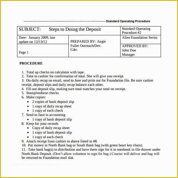 Standard Operating Procedure Template Free Of Sample sop Template 20 Free Documents In Word Pdf Excel