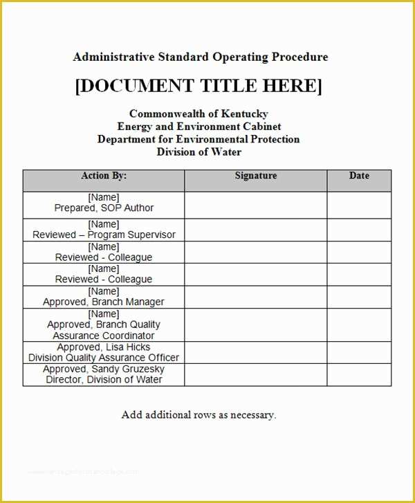 Standard Operating Procedure Template Free Of Sample sop Template 20 Free Documents In Word Pdf Excel