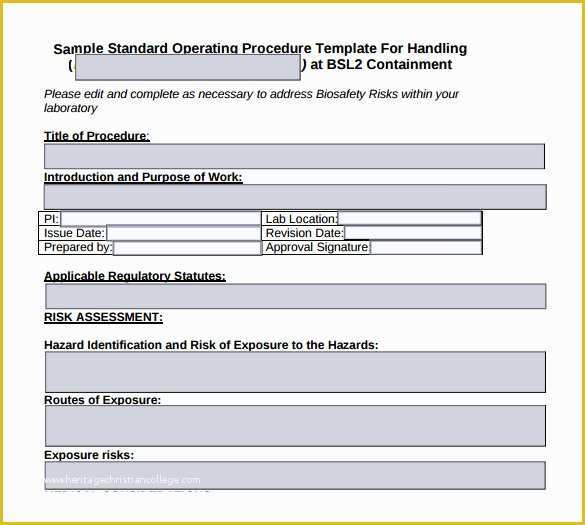 Standard Operating Procedure Template Free Of Sample sop Template 20 Free Documents In Word Pdf Excel