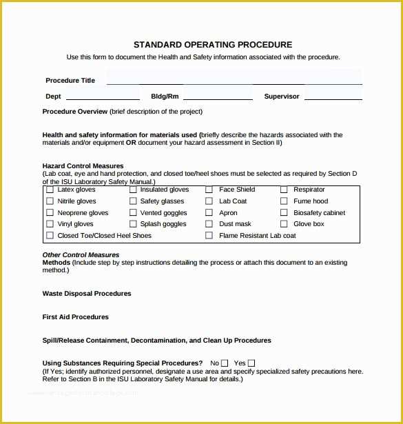 Standard Operating Procedure Template Free Of sop Examples sop Template Pinterest