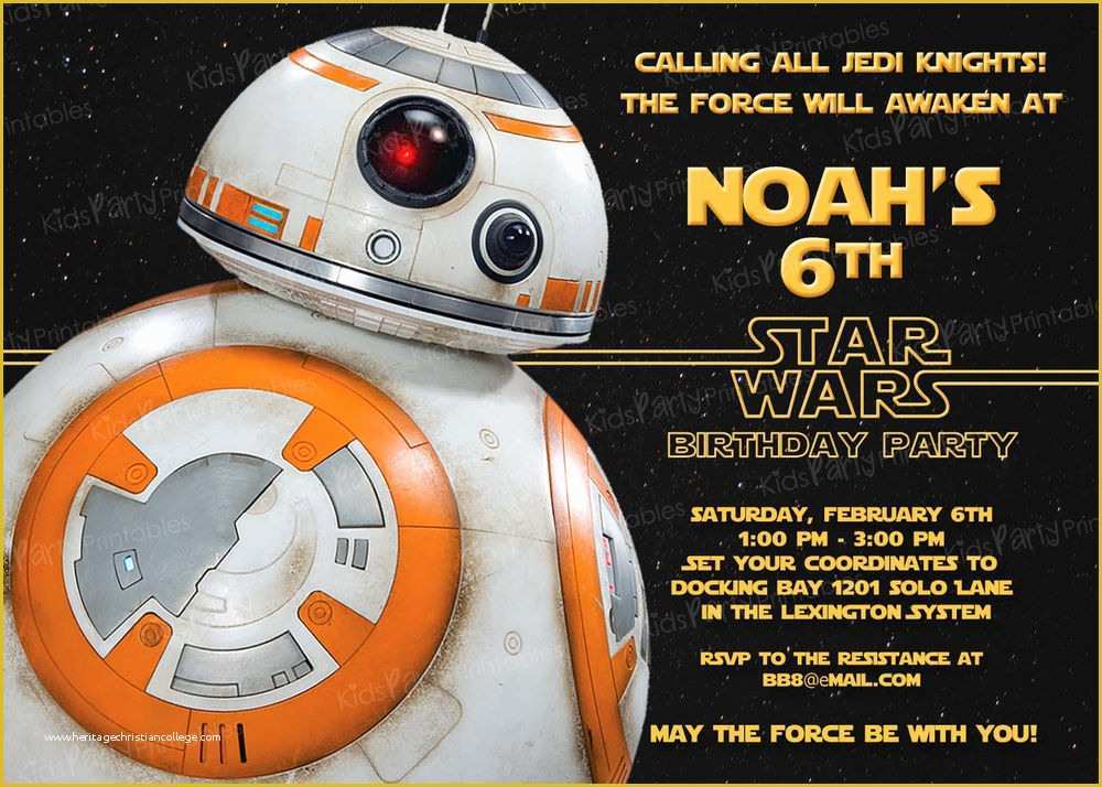 Star Invitation Template Free Of 20 Bb8 Star Wars the force Awakens Birthday Party