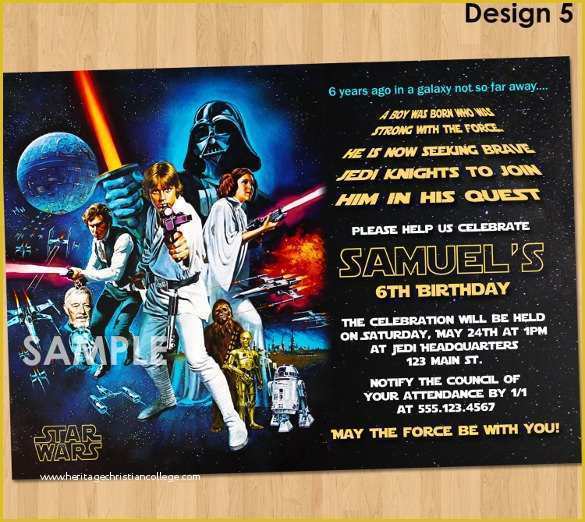 Star Invitation Template Free Of 20 Star Wars Birthday Invitation Template Word Psd