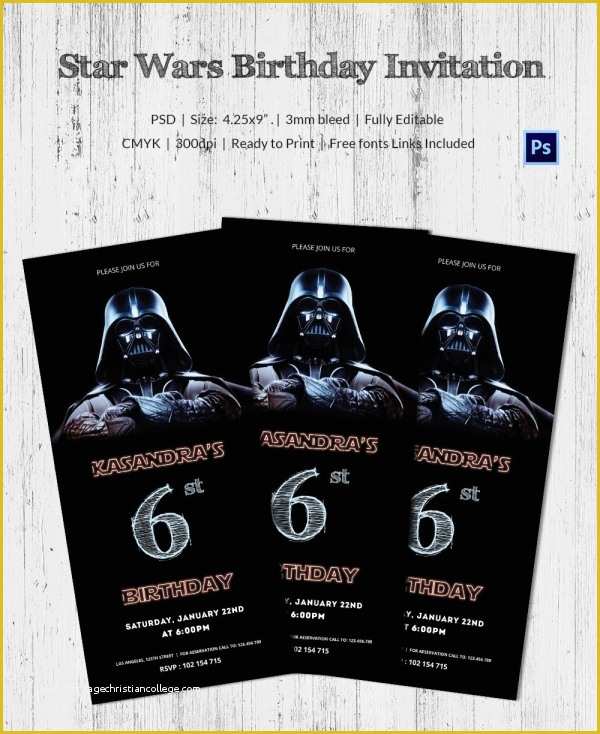 Star Invitation Template Free Of 23 Star Wars Birthday Invitation Templates – Free Sample