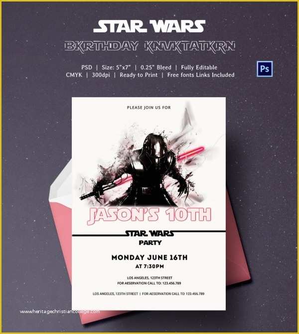 Star Invitation Template Free Of 23 Star Wars Birthday Invitation Templates – Free Sample