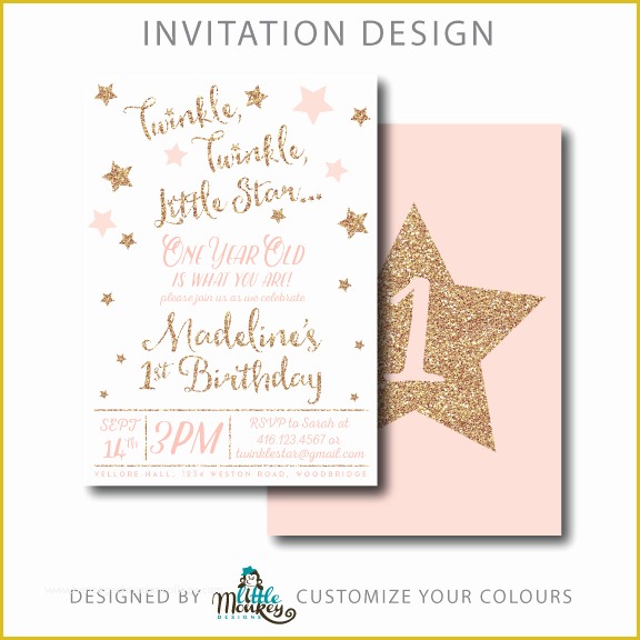 Star Invitation Template Free Of Birthday Invite Twinkle Twinkle Little Star Little