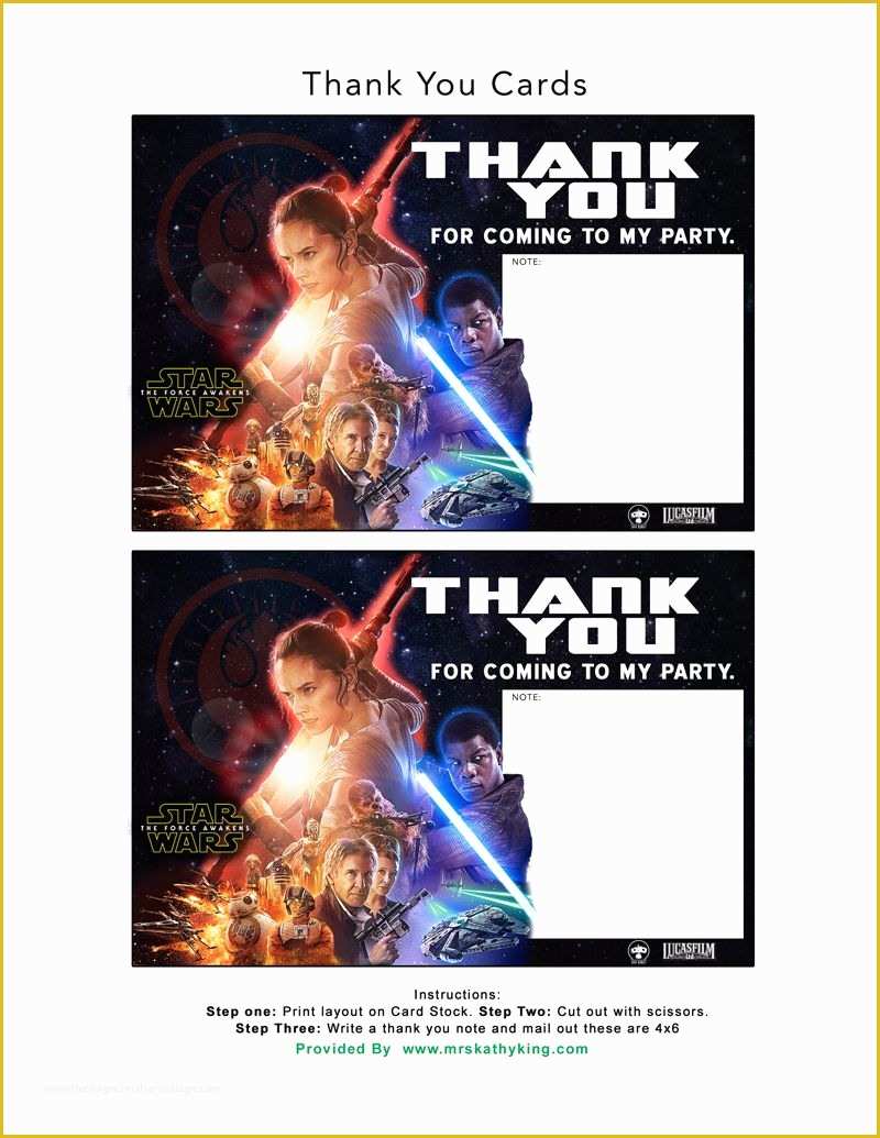 Star Invitation Template Free Of Free Star Wars the force Awakens Invitation & Thank You