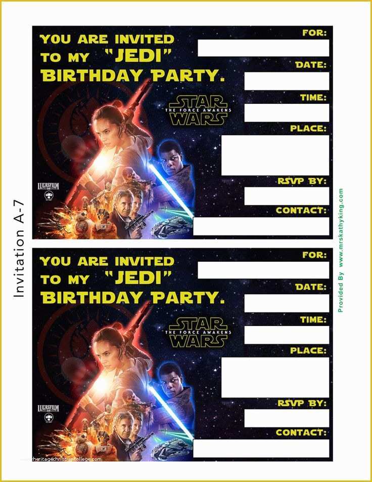 Star Invitation Template Free Of Free Star Wars the force Awakens Printable Party