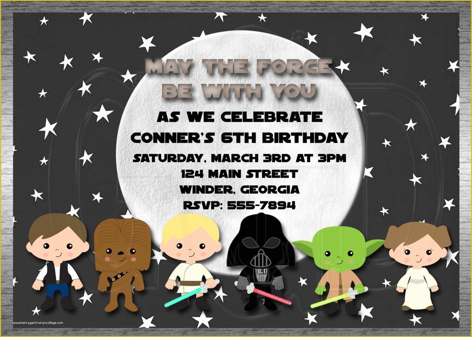 Star Invitation Template Free Of Galaxy Star Wars Invitation Inspired Boy or by