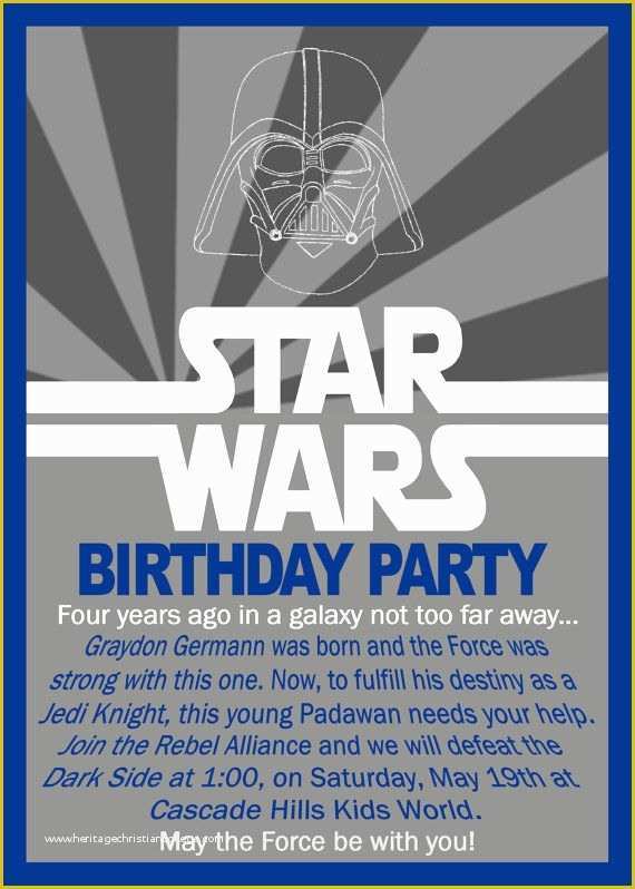 Star Invitation Template Free Of Star Wars Birthday Invitation by Grayciousdesigns On Etsy