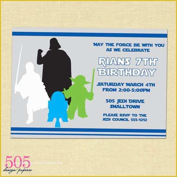 Star Invitation Template Free Of Star Wars Inspired Invitation Printable Invitation by