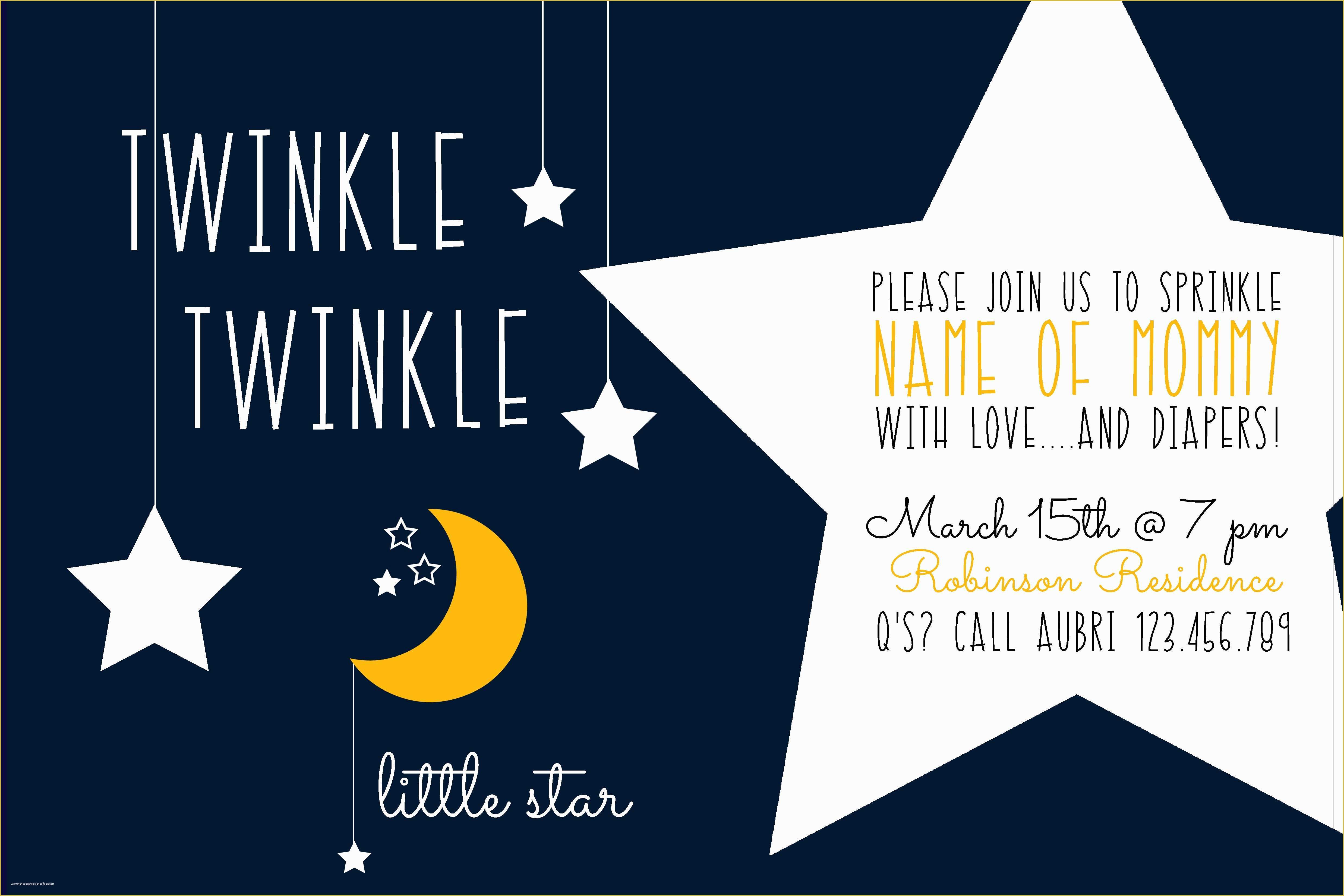 Star Invitation Template Free Of Twinkle Twinkle Little Star Baby Shower the Diy Lighthouse