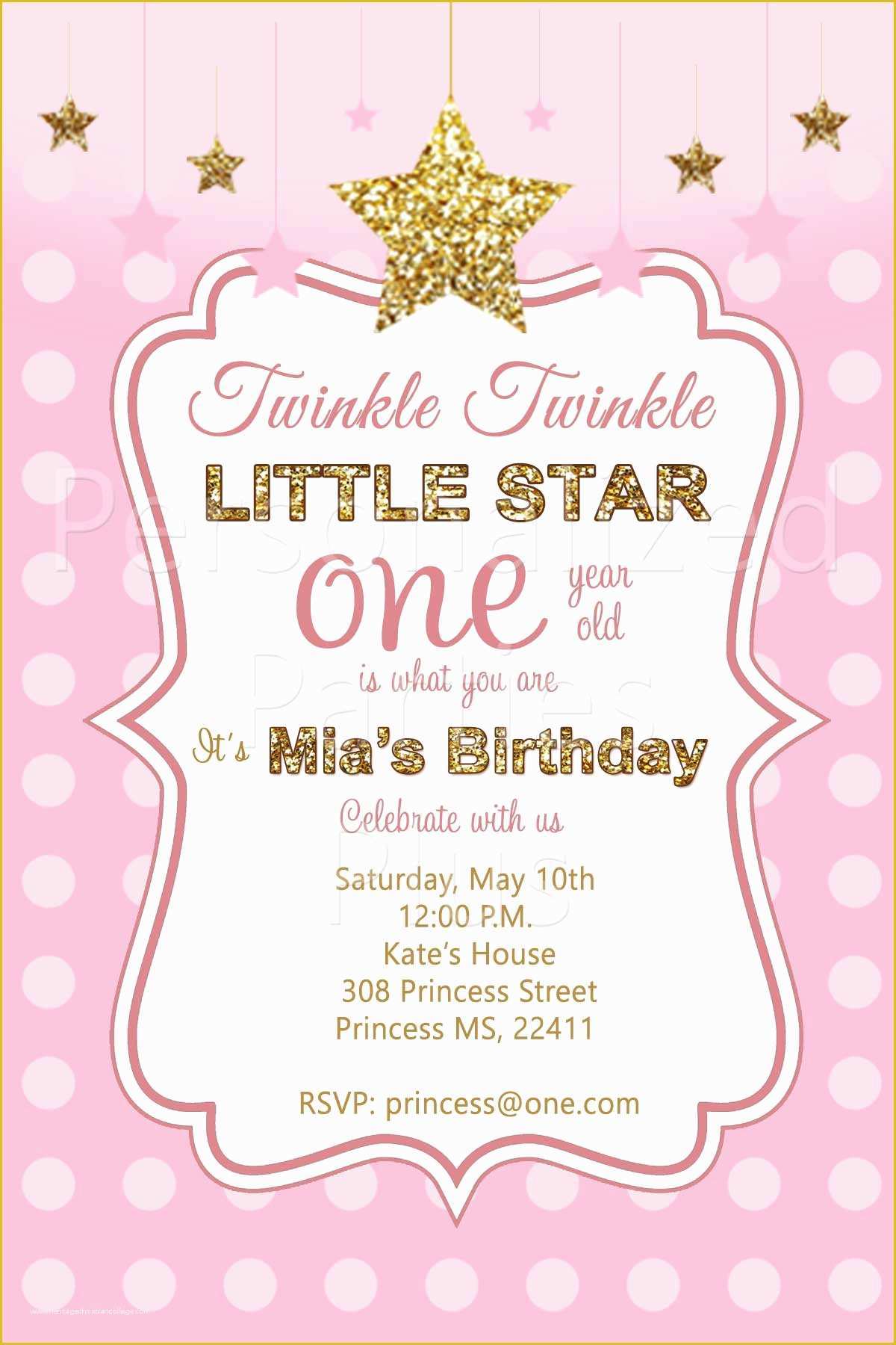 Star Invitation Template Free Of Twinkle Twinkle Little Star Birthday Invitations