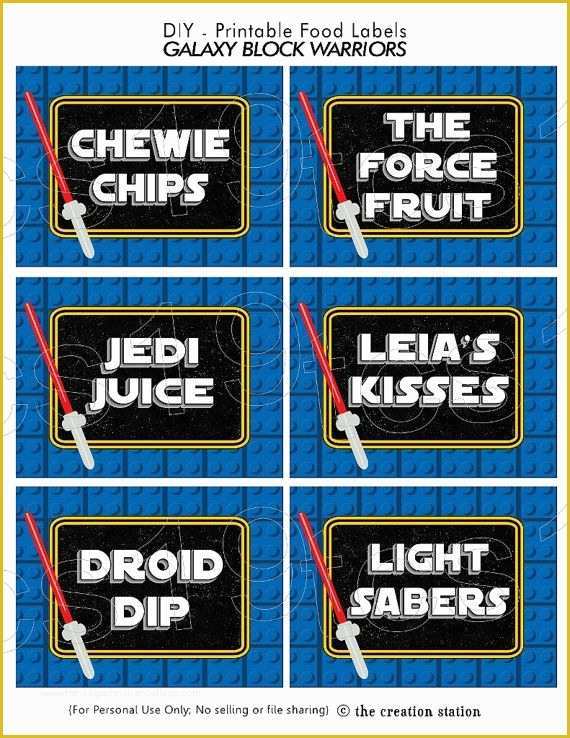 Star Wars Food Labels Template Free Of 27 Of Lego Food Label Template