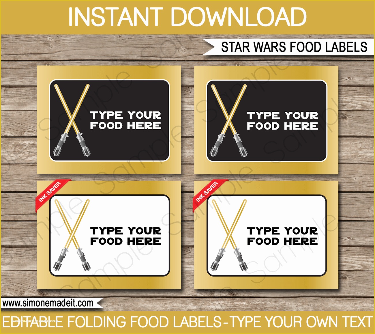Star Wars Food Labels Template Free Of Gold Star Wars Printables Invitations & Decorations