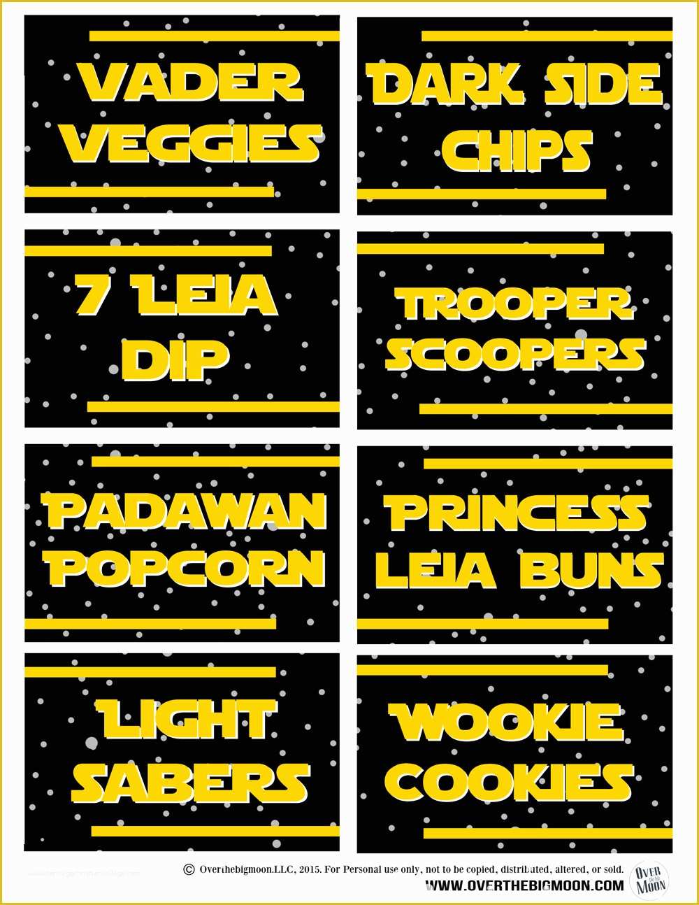 Star Wars Food Labels Template Free Of May the 4th Be with You Star Wars Food Free Printables