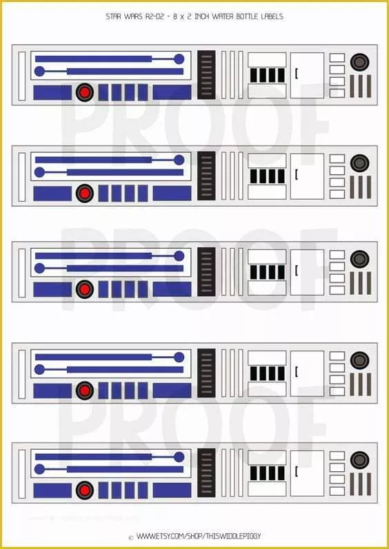 Star Wars Food Labels Template Free Of R2d2 Water Bottle Label Instant Download for Your Star