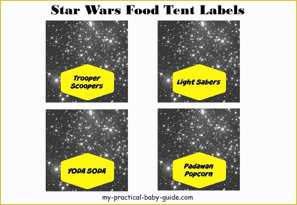 Star Wars Food Labels Template Free Of Star Wars Birthday Party Ideas My Practical Birthday Guide