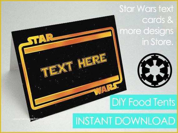 Star Wars Food Labels Template Free Of Star Wars Food Tents Editable Printable Star Wars by
